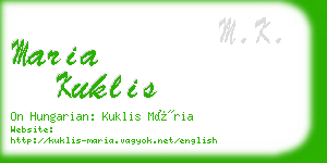 maria kuklis business card